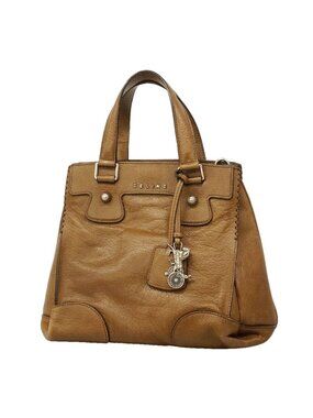 Celine Leather Brown Silver Handbag